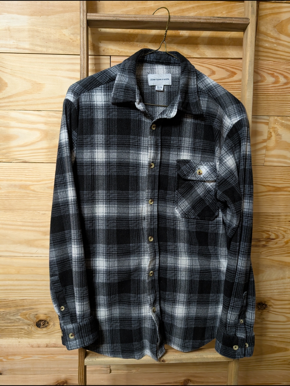 Kids Black & Gray Plaid Button-Down Shirt